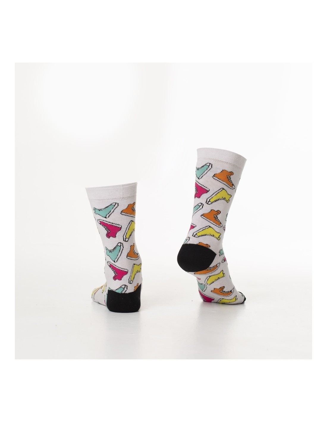 White women\'s socks with colorful shoes SD13 - Online store - Boutique